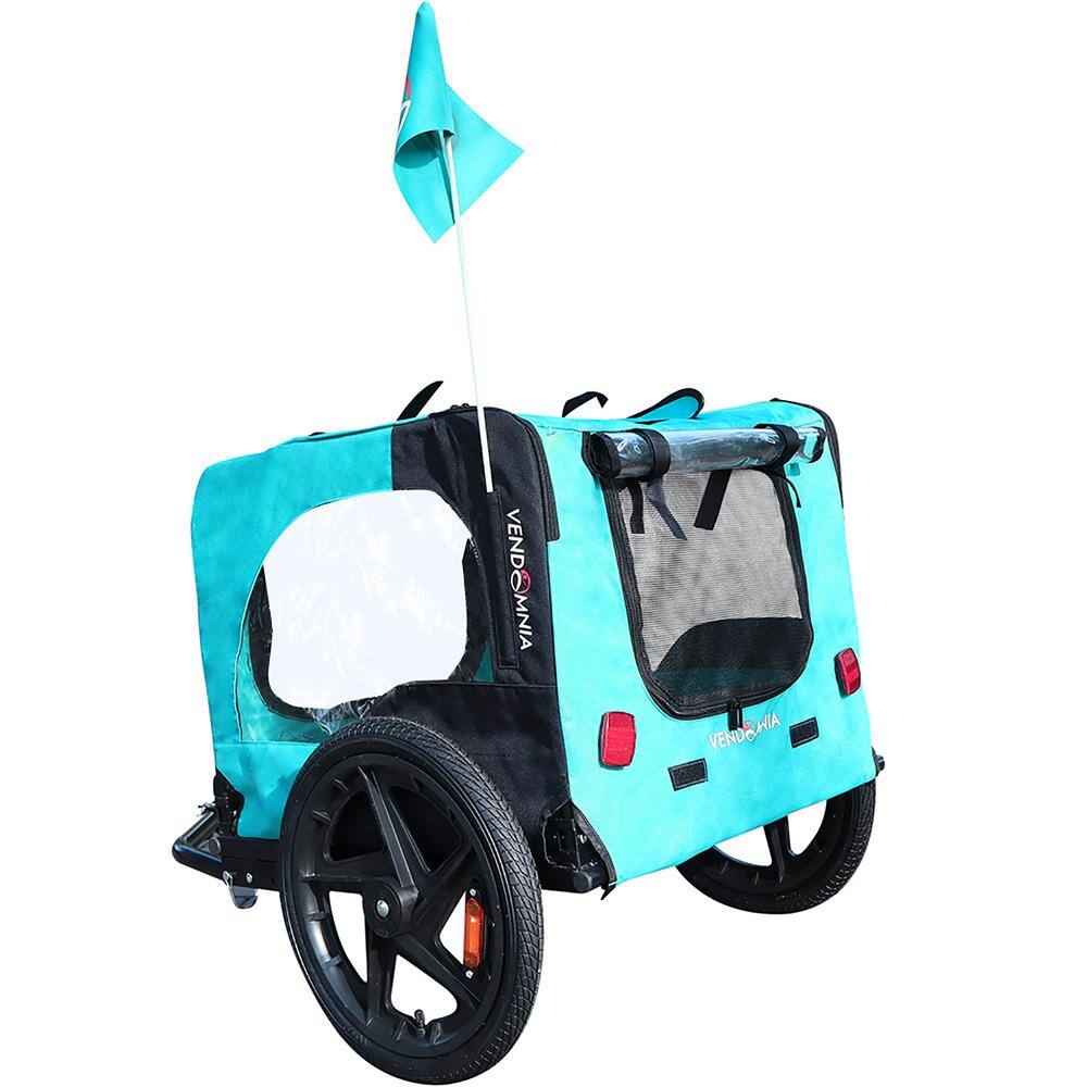 Light Green Foldable Pet Jogging Stroller with Mesh Canopy