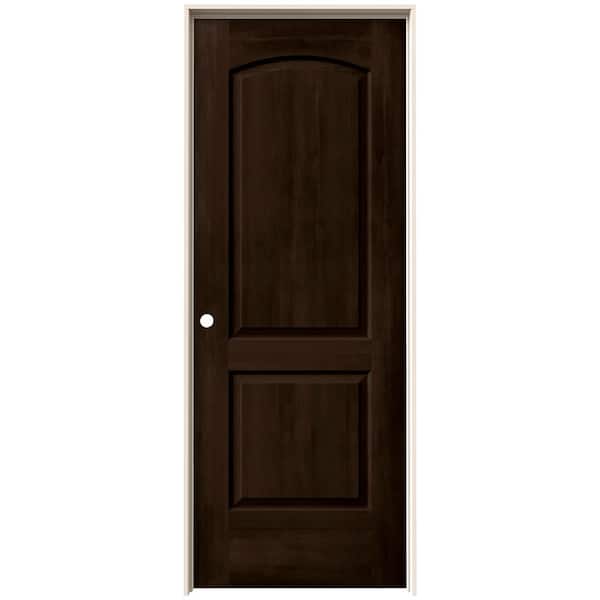JELD-WEN 28 in. x 80 in. Caiman 2 Panel Right-Hand Solid Core Espresso Stain Molded Composite Single Prehung Interior Door