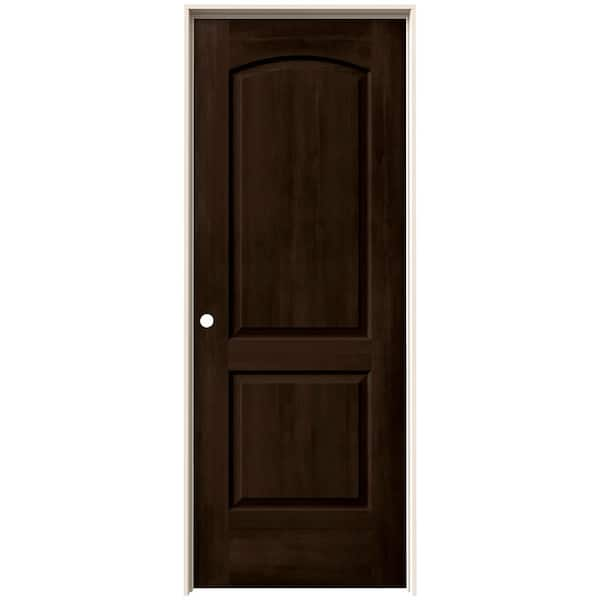 JELD-WEN 30 in. x 80 in. Caiman 2 Panel Right-Hand Solid Core Espresso Stain Molded Composite Single Prehung Interior Door