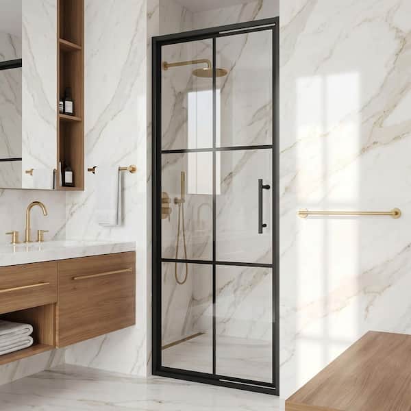 VIGO Astoria 32 in. W x 76 in. H Space Saving Framed Pivot Shower
