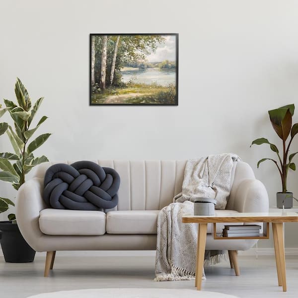 Place To Relax Lake View by Petal Prints Design Black Framed Nature Giclee Art Print 24 in. x 30 in.