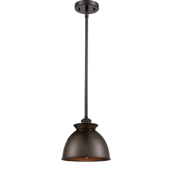 Adirondack 60-Watt 1-Light Oil Rubbed Bronze Standard Mini Pendant Light with Metal Shade