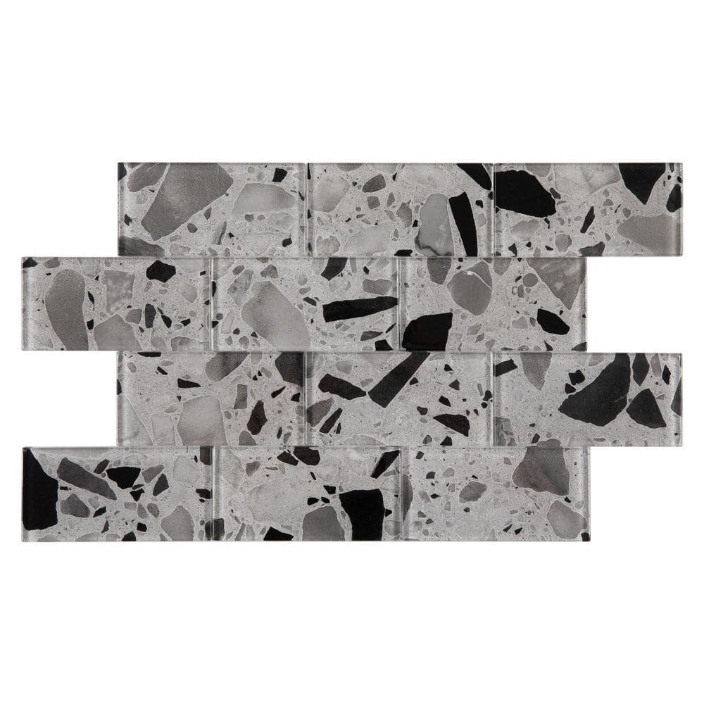 Silver Moonstone 3 in. x 6 in. x 8 mm Glass Subway Tile (5 sq. ft./case) price history on PriceWatchPro
