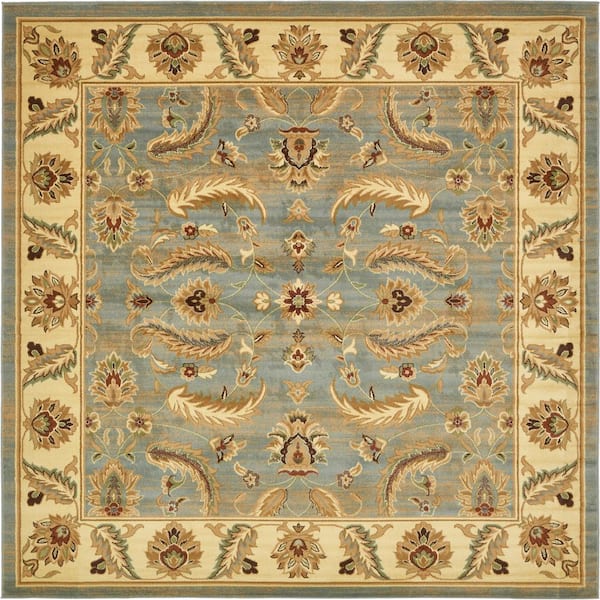 Unique Loom Voyage Hickory Light Blue 10' 0 x 10' 0 Square Rug