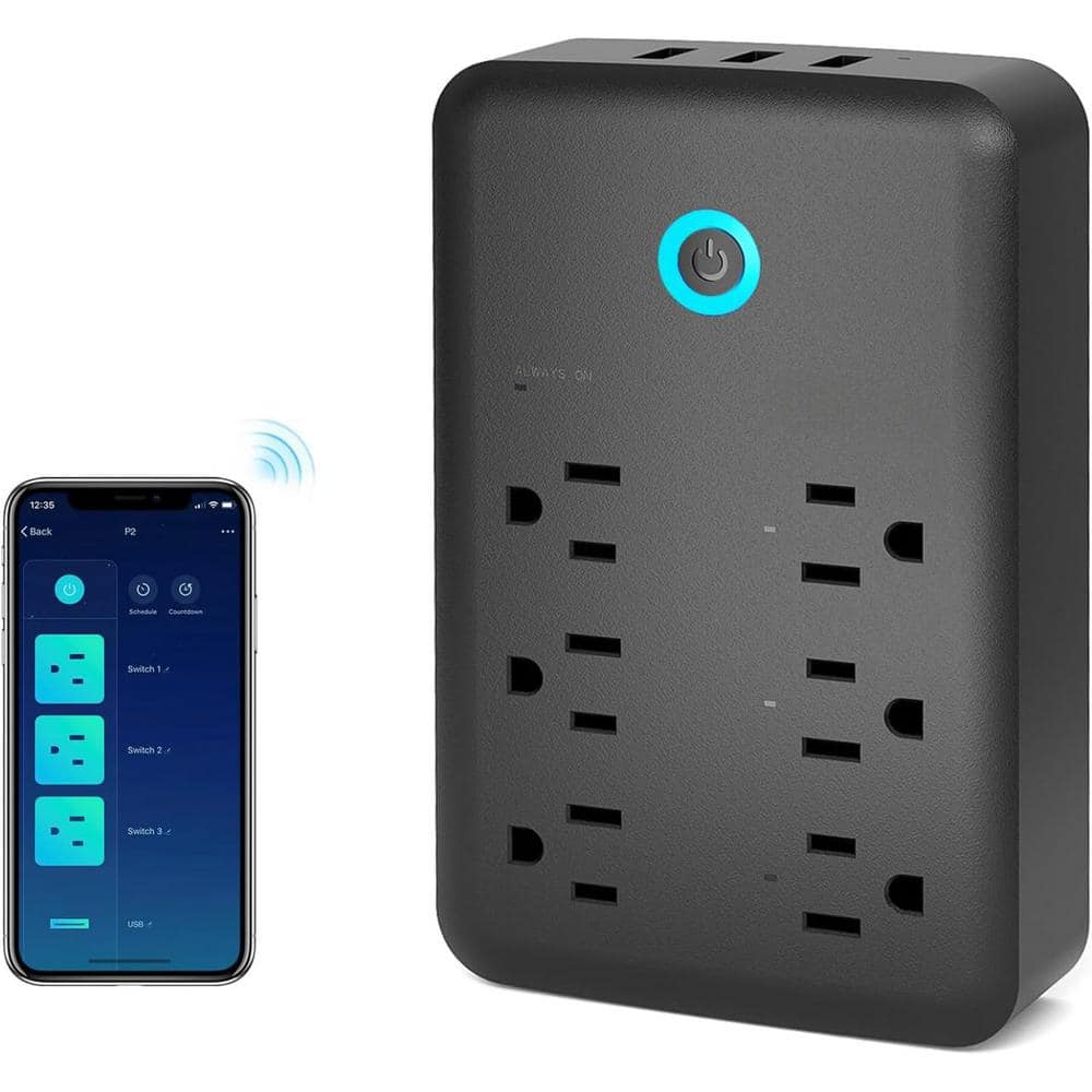 3-Outlet Smart Plug Extender Surge Protector with 3 USB Port and APP Contro
