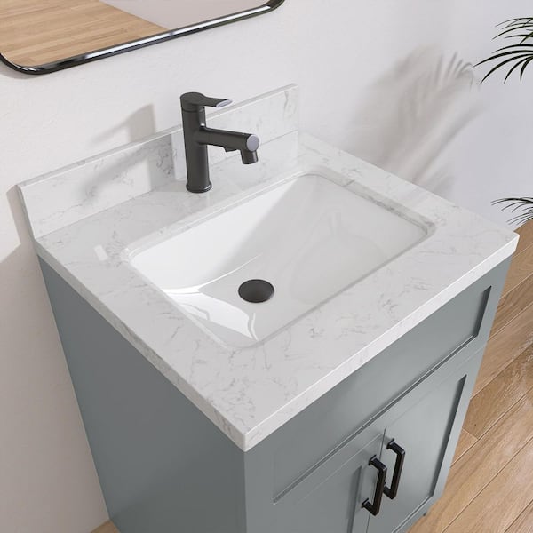 NTQ 36 in. W x 22 in. D Solid Surface White Vanity Top