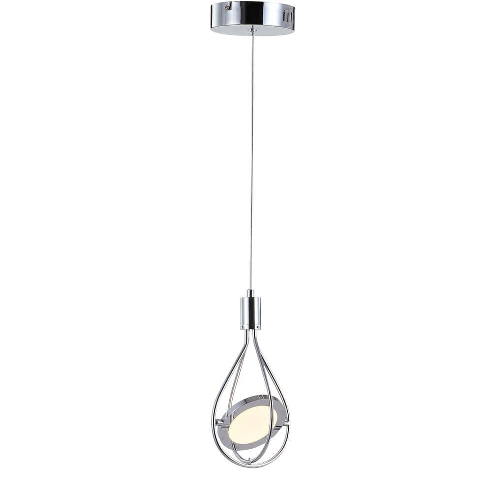 Orion 5.5" Polished Chrome Adjustable Modern LED Pendant