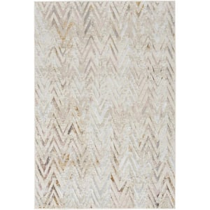 Glam Multicolor 4 ft. x 6 ft. Chevron Contemporary Shimmer Area Rug