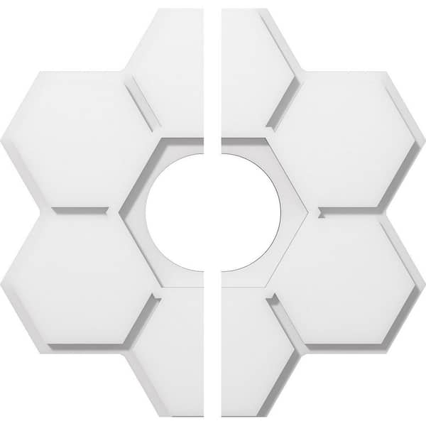 Ekena Millwork 1 in. P X 6-1/4 in. C X 18 in. OD X 5 in. ID Daisy Architectural Grade PVC Contemporary Ceiling Medallion, Two Piece