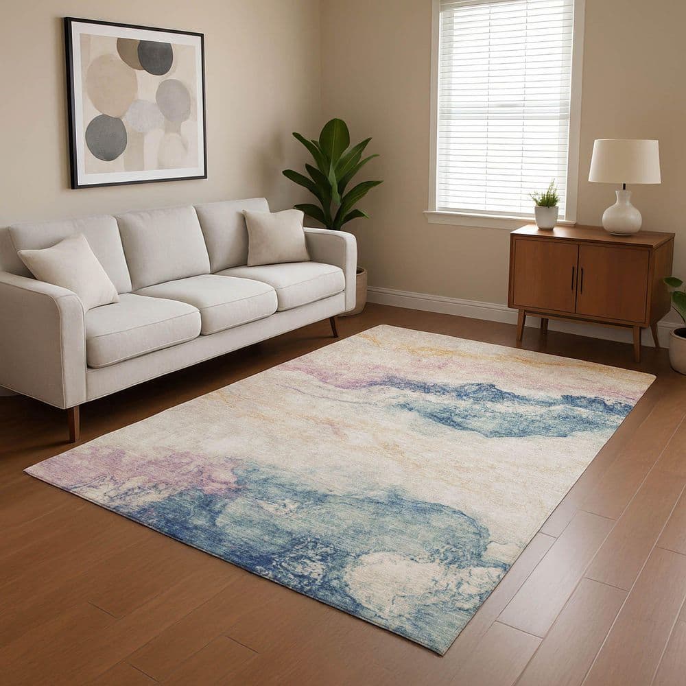 Mayfield Premium Machine Washable Abstract AMF1799 Pearl 8 ft. x 10 ft. Area Rug price history on PriceWatchPro