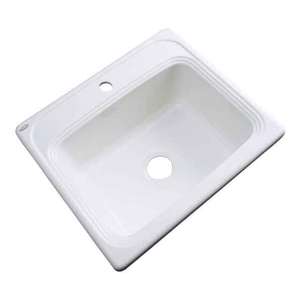 Thermocast Wellington Drop-In Acrylic 25 in. 1-Hole Single Bowl Kitchen Sink in White