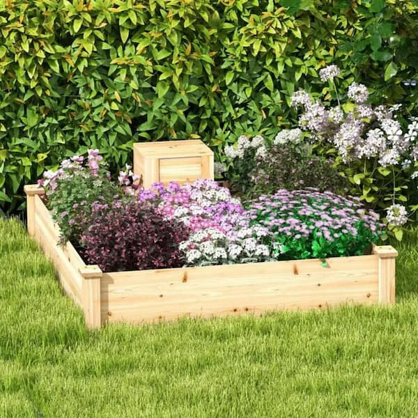 Cisvio Garden Bed, 49 in. x 49 in. x 10 in. Planter Box Kit (1 Piece) Wood Material