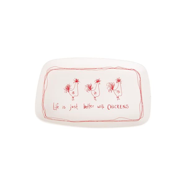 Storied Home "Life is Just Better with Chickens" Stoneware Platter