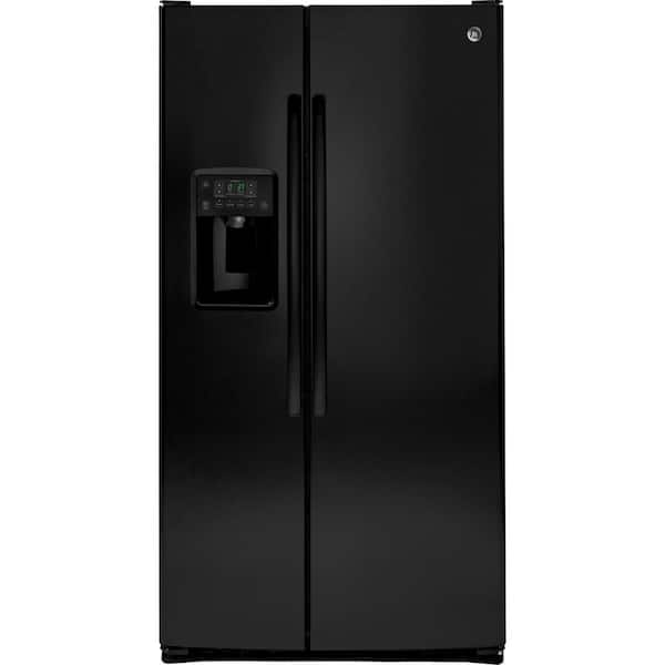 GE 25.3 cu. ft. Side by Side Refrigerator in Black, ENERGY STAR