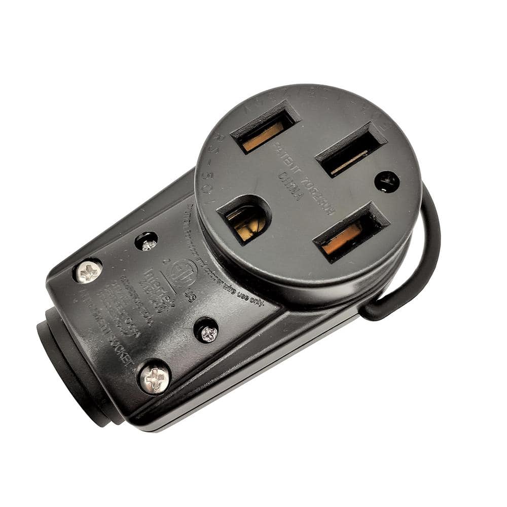 RV 50 Amp 125-Volt/250-Volt Power Replacement NEMA 14-50R Female Assembly Connector With Handle price history on PriceWatchPro