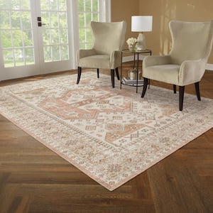 Harmony Global Rust 3 ft. 6 in. X 5 ft. 6 in. Polyester Indoor Machine Washable Area Rug