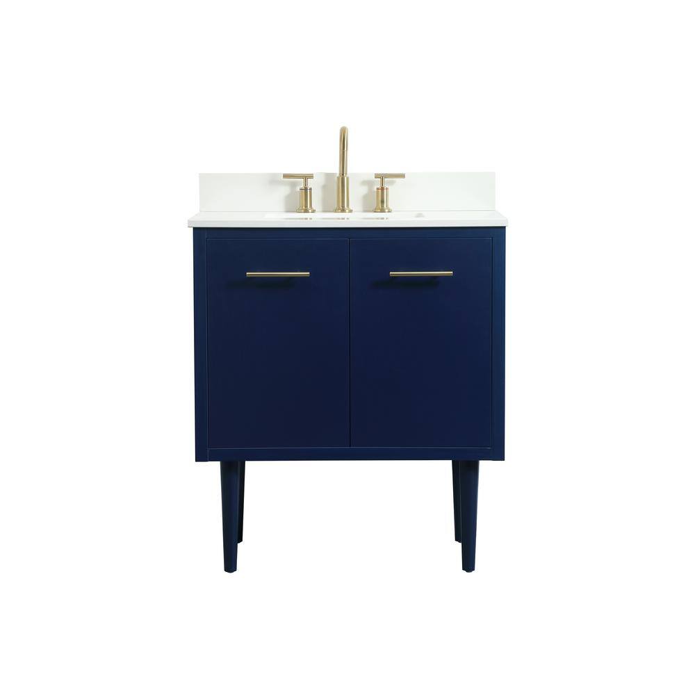 Simply Living 30 in. W x 19 in. D x 33.5 in. H Bath Vanity in Blue with Ivo