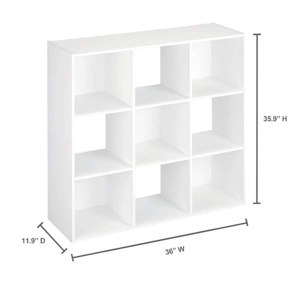 White Wood Look 9 Cube Organizer, Cube Storage Shelves