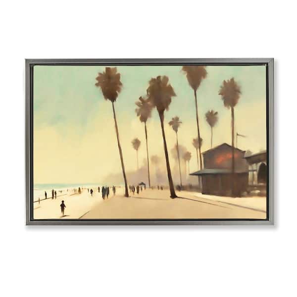 Stupell Industries Tropical Promenade Landscape by Noah Bay Gray Floater Frame Nature Graphic Art Print 17 in. x 25 in.