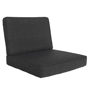 23 in. x 24 in. x 18 in. x 23 in. 2-Piece Deep Seat Rectangle Outdoor Lounge Chair Cushion/Back Pillow Set in Dark Gray
