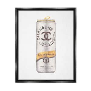 Fashion Emblem Glam Perfume Beverage Can Style by Ziwei Li Floater Frame Food Wall Art Print 21 in. x 17 in.