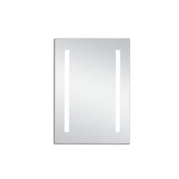 Unbranded Timeless Home 27.5 in. H x 19.5 in. W Modern Rectangular Steel LED Medicine Cabinet in Silver (5000K)