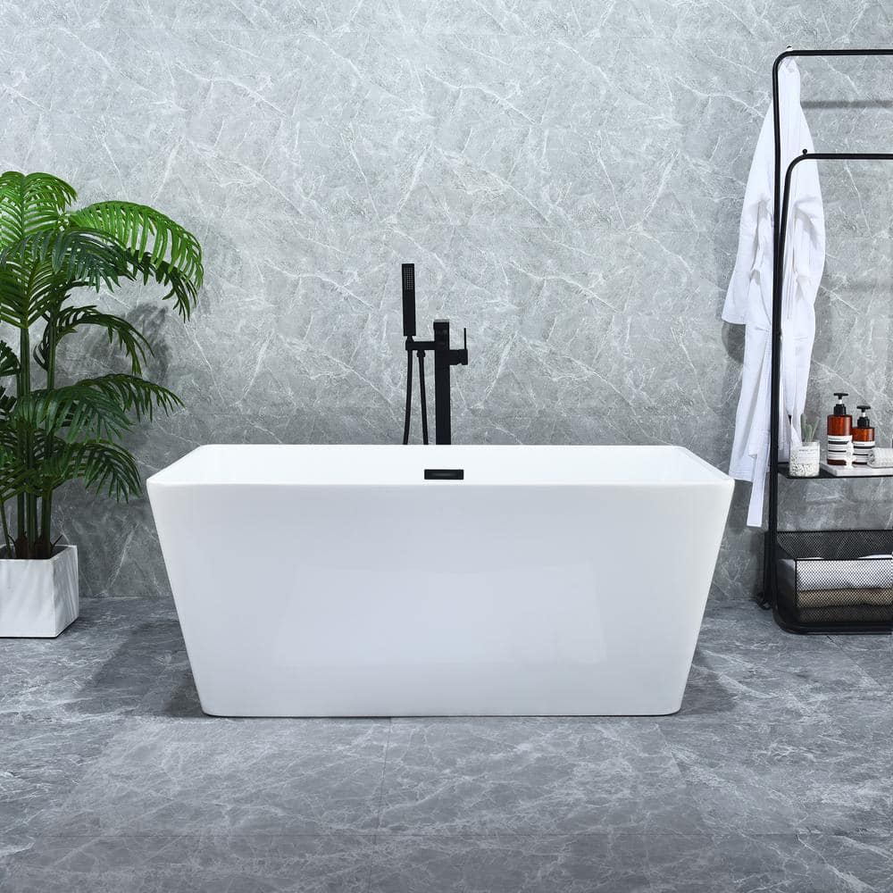51.2'' White Acrylic Freestanding Soaking Bathtub