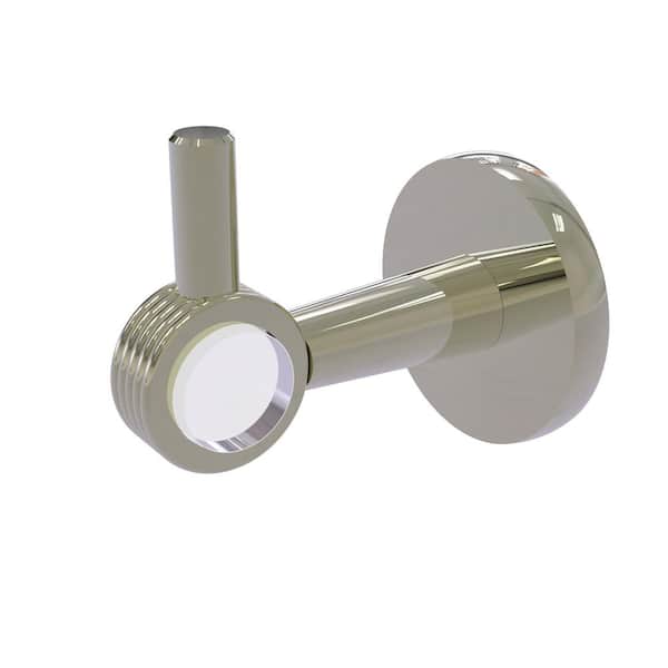 Allied Brass Clearview Collection J-Hook Robe/Towel Hook with Groovy Accents in Polished Nickel