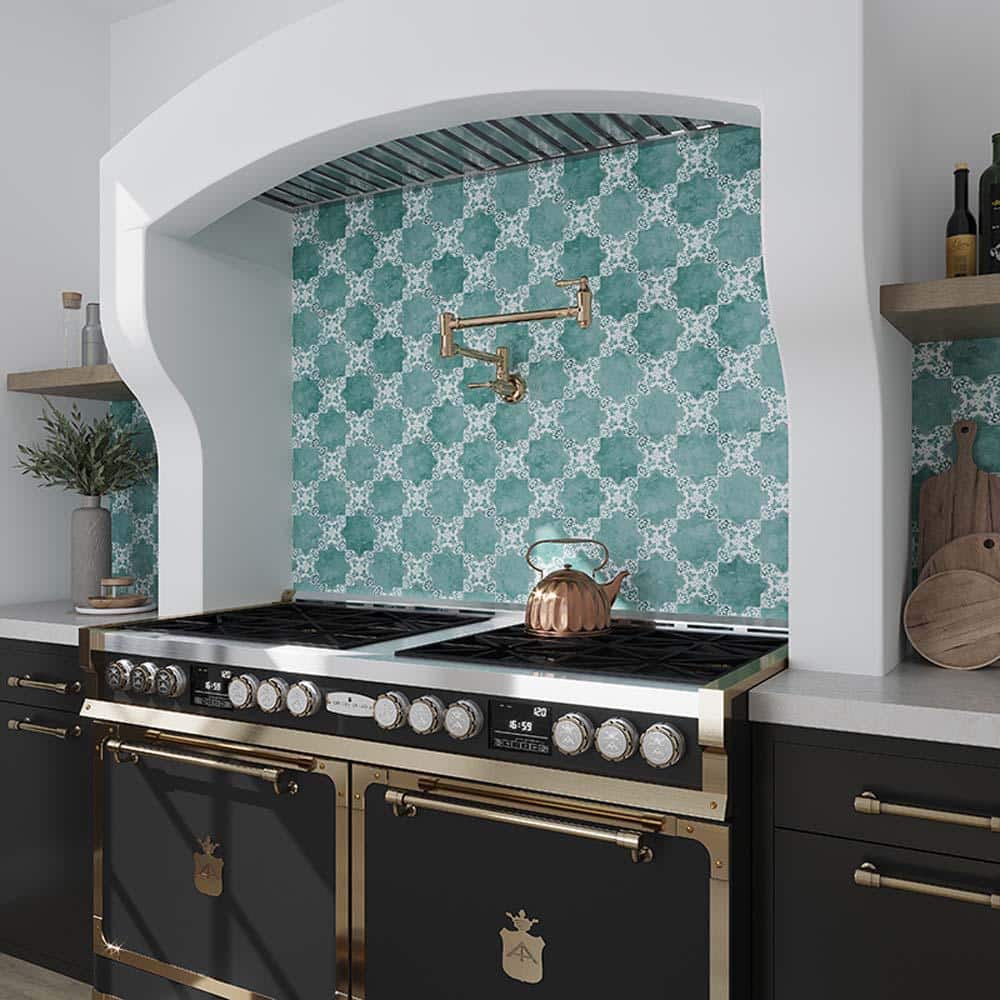 Pistachio Green Star-Shaped Matte Ceramic Tile
