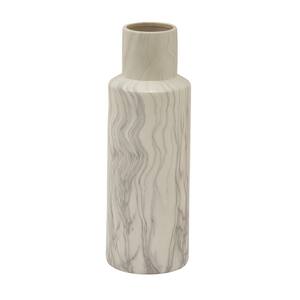 White Faux Marble Ceramic Decorative Vase