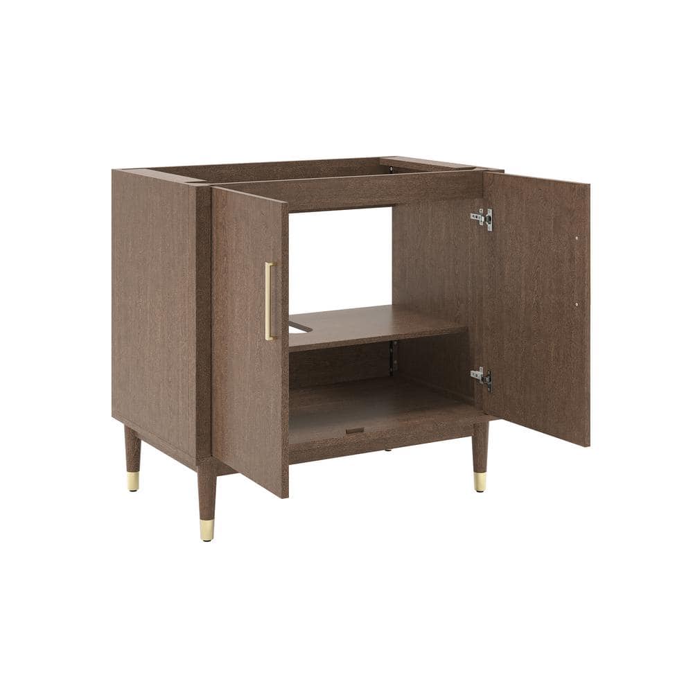 Sawyer 36" Mocha Birch Solid Wood Freestanding Bathroom Vanity Cabinet