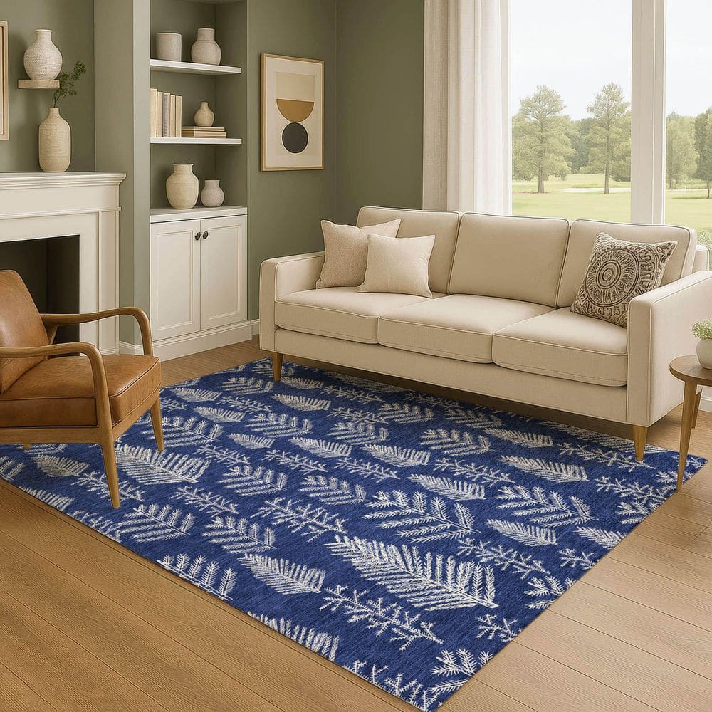 Mayfield Premium Machine Washable Abstract AMF1813 Navy 10 ft. x 14 ft. Area Rug price history on PriceWatchPro