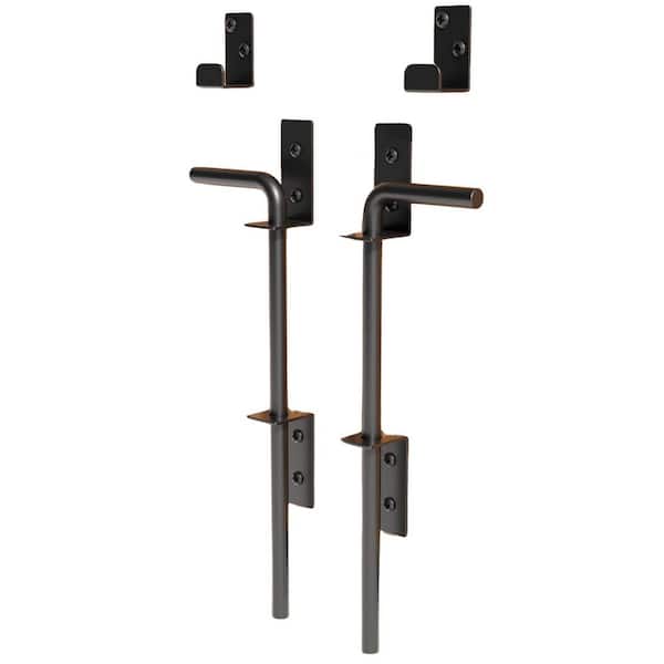 Unbranded 12 Cane Bolt Drop Rod Extra Thick Hardware Ground Latch for Wood PVC Vinyl Metal Fences Gates Double Doors