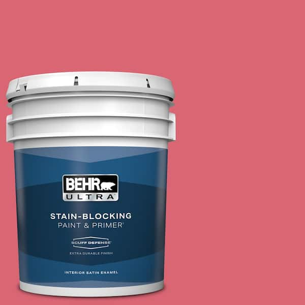 BEHR ULTRA 5 gal. #P150-5 Kiss and Tell Extra Durable Satin Enamel Interior Paint & Primer