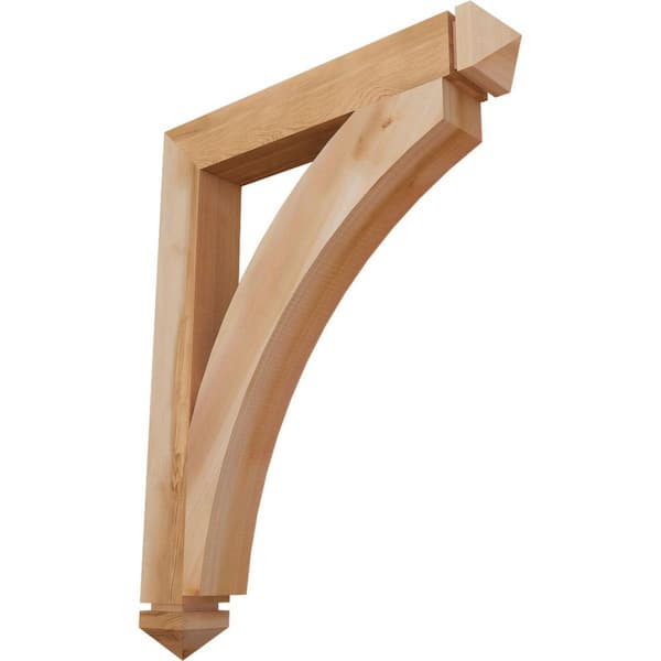 Ekena Millwork 3.5 in. x 36 in. x 28 in. Western Red Cedar Thorton Arts and Crafts Smooth Bracket