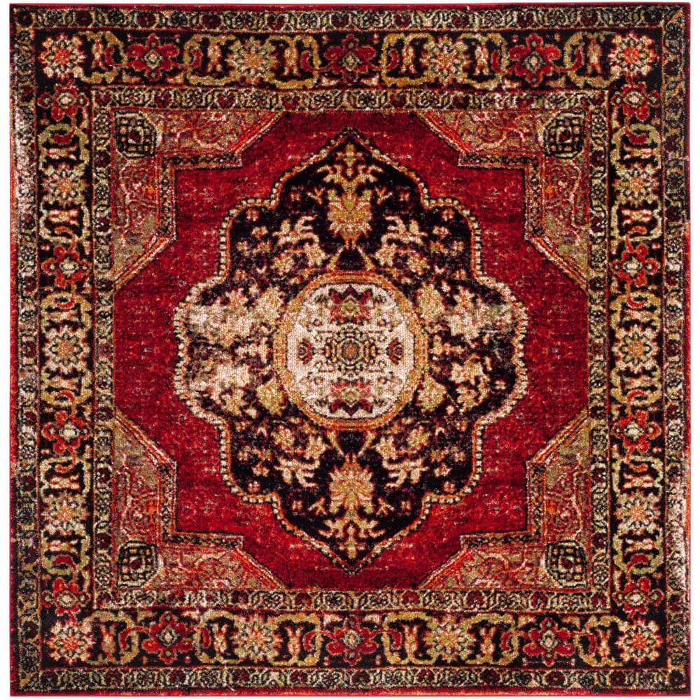 Vintage Hamadan Red/Multi 7 ft. x 7 ft. Square Medallion Border Area Rug price history on PriceWatchPro