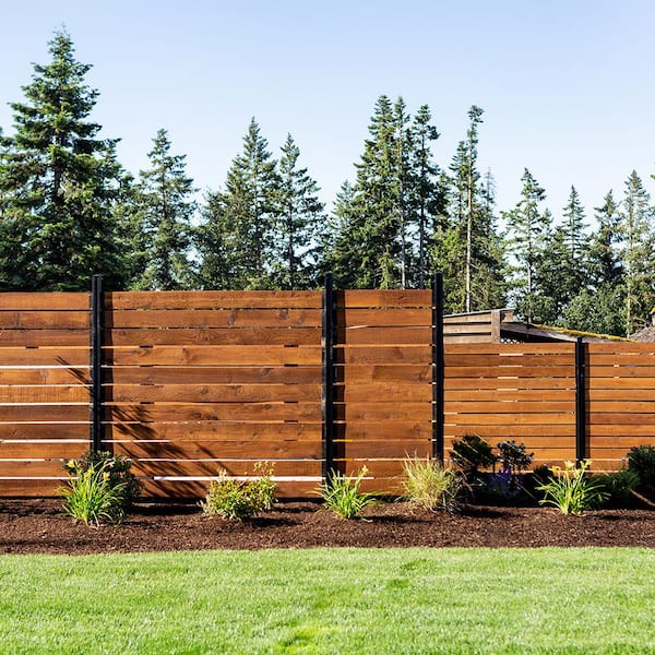 Modular Fencing 76 in. H Matte Black Aluminum Hard Surface Post for a 6 ft. H Outdoor Privacy Fence System