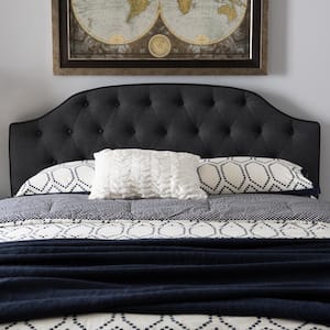 Windsor Dark Gray Fabric Upholstered Queen Size Headboard