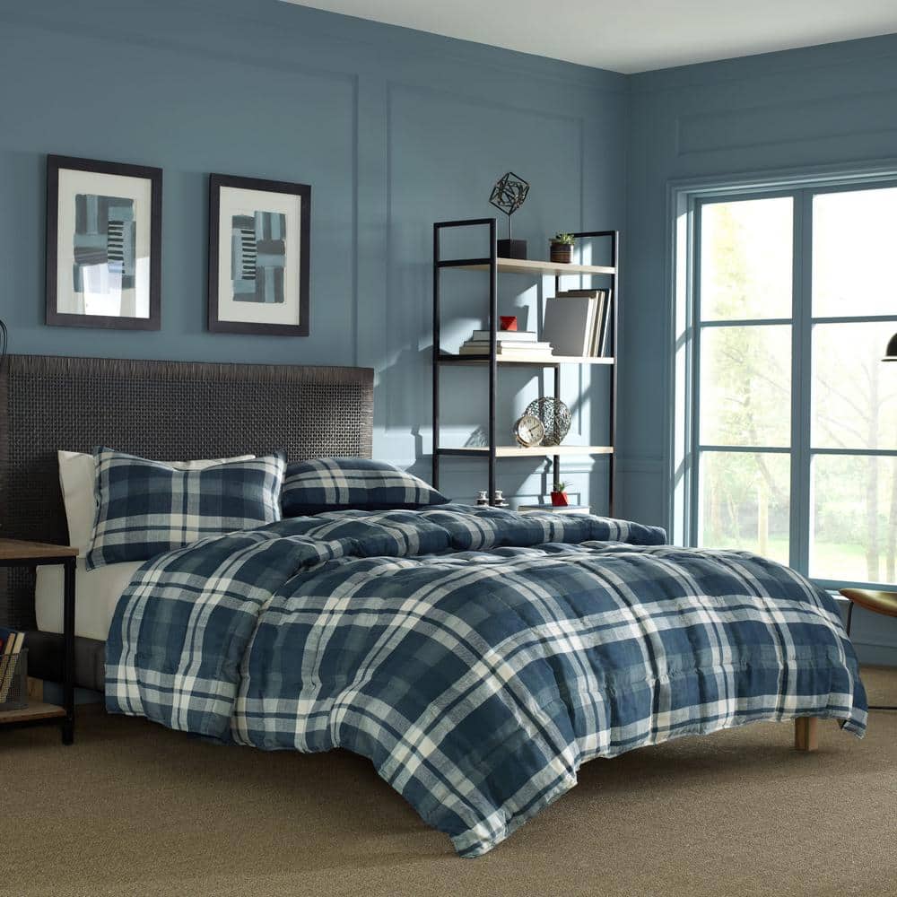 Navy Full Down Alternative Microfiber Reversible Sham Set