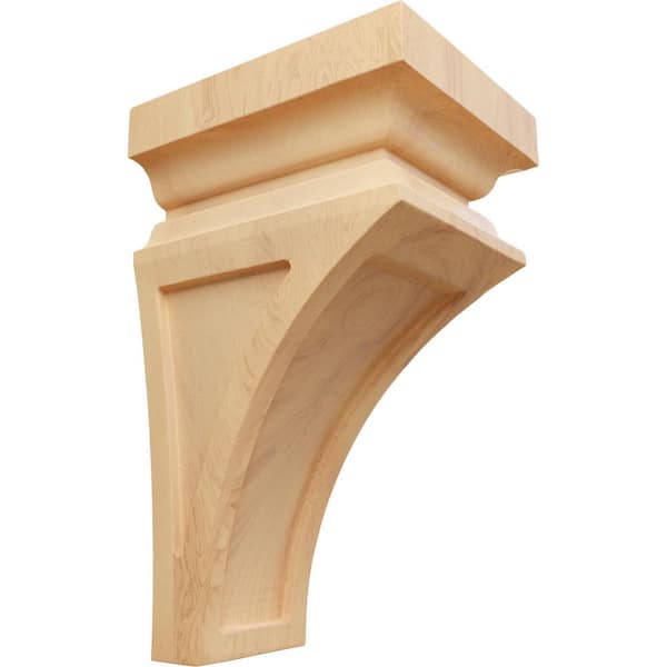 Ekena Millwork 4 in. x 8 in. x 4-3/4 in. Red Oak Small Nevio Wood Corbel