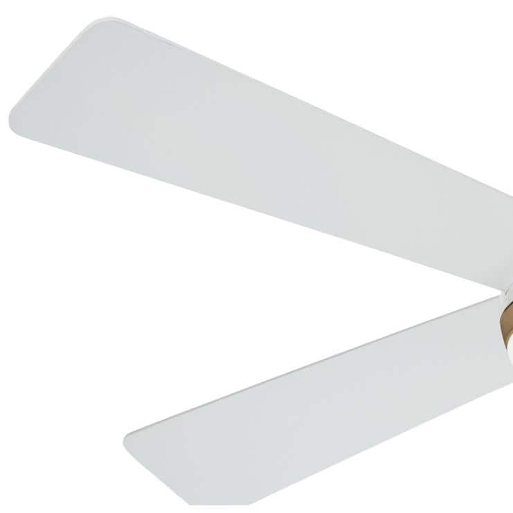 Flat White and Soft Brass 54" Ceiling Fan with LED Light and Remote