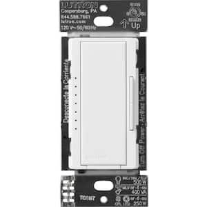 Maestro PRO LED+ Tap Dimmer Switch for 250W LED, 500W ELV, 400W MLV, Single Pole/Multi-Location, Snow (MA-PRO-SW)