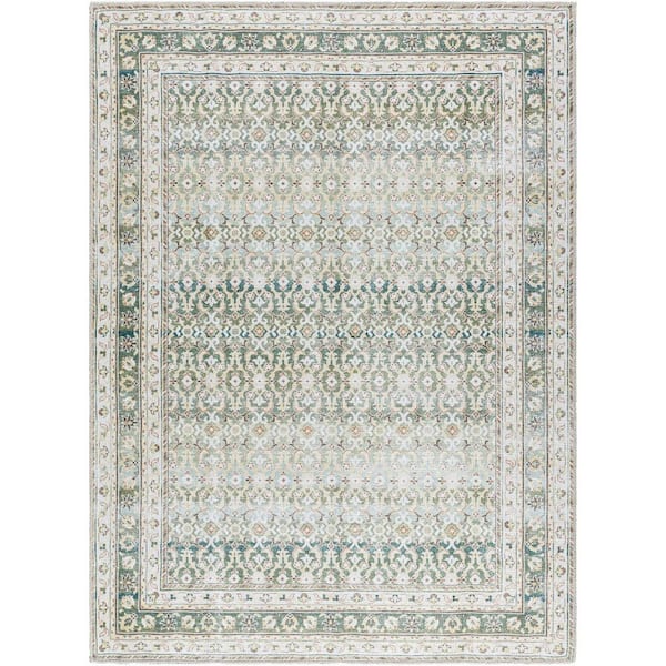 Our PNW Home Rainier Green Traditional 5 ft. x 7 ft. Indoor Machine-Washable  Area Rug