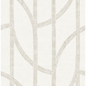 Harlow Champagne Curved Contours Textured Non-pasted Paper Wallpaper