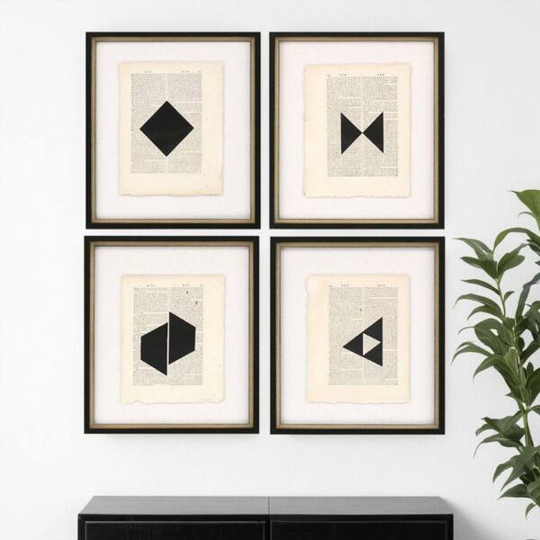 4-Piece Framed Graphic Print Abstract 17.00 in. x 15.00 in.
