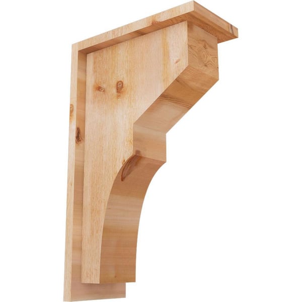 Ekena Millwork 6 in. x 12 in. x 20 in. Western Red Cedar Monterey Rough Sawn Corbel with Backplate