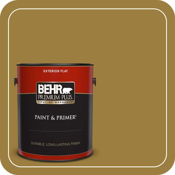 BEHR PREMIUM PLUS 1 gal. #S-H-380 Burnished Bronze Flat Exterior Paint & Primer