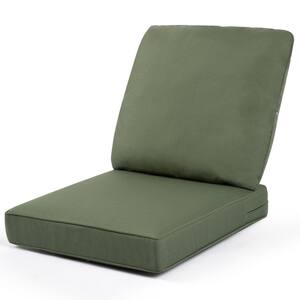 24 in. W x 24 in. H 1-Piece Outdoor Sectional Sofa Loveseat Seat/Back Cushion in Green