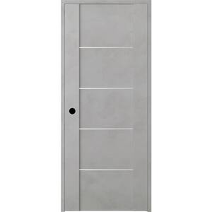 28 in. x 80 in. Vona Right-Handed Solid Core Light Urban Textured Wood Single Prehung Interior Door