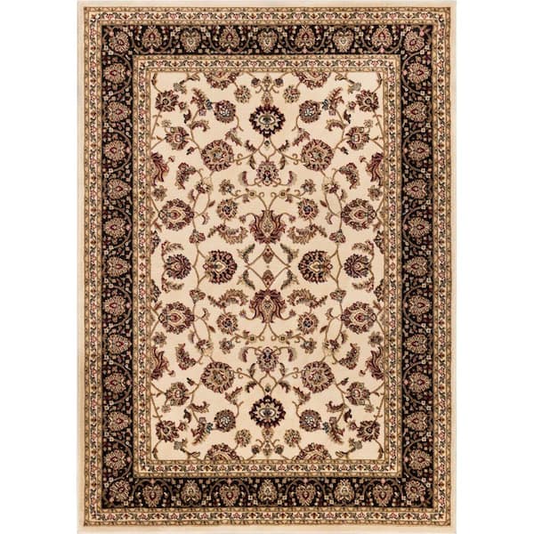 Well Woven Barclay Sarouk Ivory 2 ft. x 4 ft. Traditional Floral Area Rug